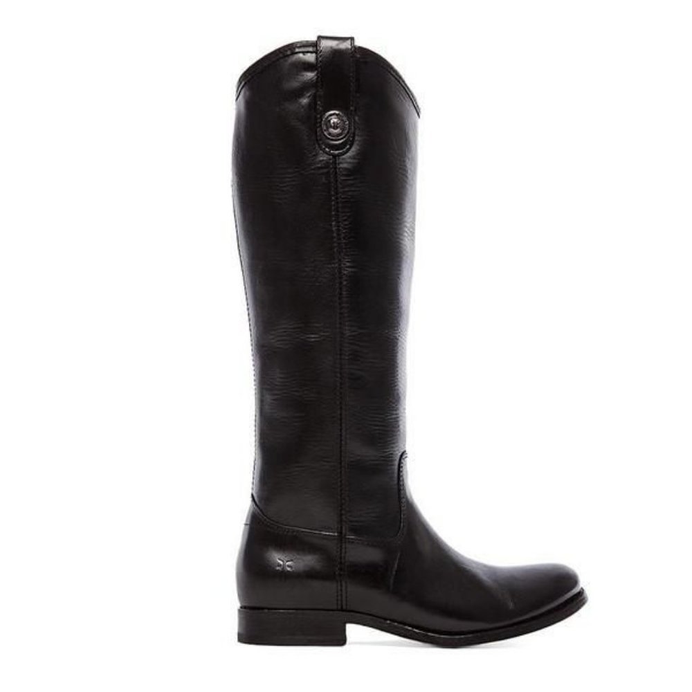 Frye Melissa Tall Leather Riding Boots Black